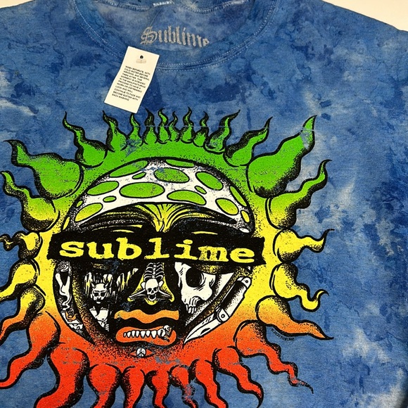 Sublime Sweatshirt Adult Small Blue Tie-Dye Band Tee Memorabilia Mens Unisex - Picture 2 of 9